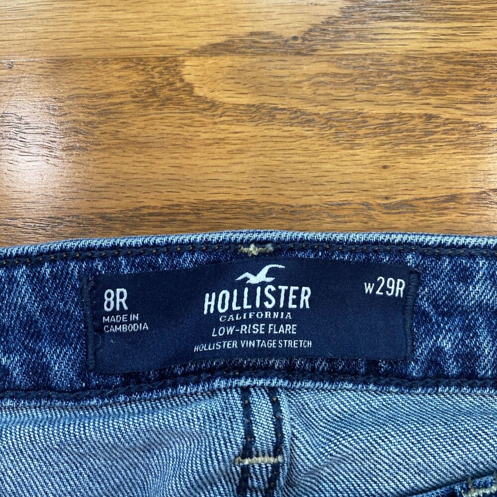 Hollister Jeans Women’s 8R Blue Denim Low Rise Flare - Picture 3 of 9